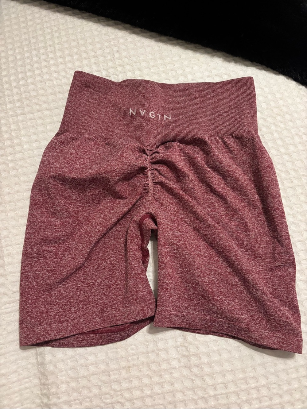 NVGTN High-Rise Scrunch Bike Shorts maroon